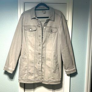 Chico Grey Elongated Jean Jacket sz2